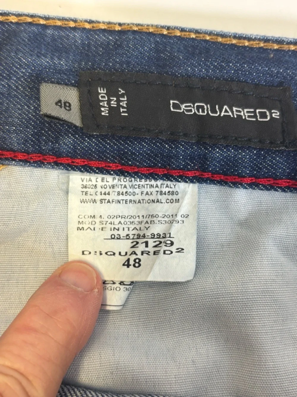DSQUARED2 Distressed Dark Blue Distress Button Fly Denim Shorts Men’s 48